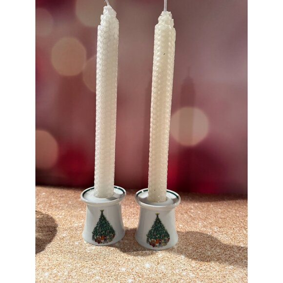 Vintage Noël Porcelle Pair of Candleholders – Designed by Don Schreckengost (197 - Picture 1 of 10